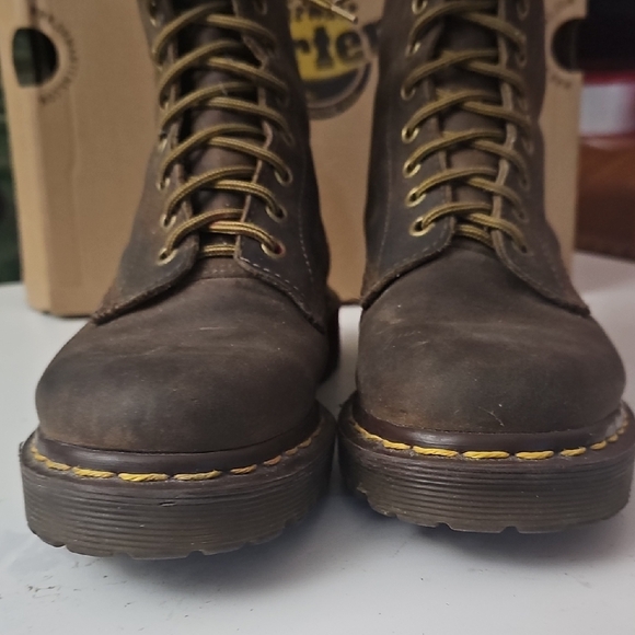 Dr. Martens Dark Brown Lace-Up Oiled Boots - Picture 6 of 9